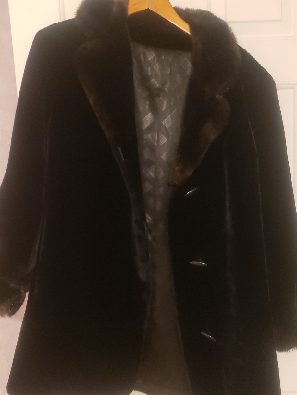 Vintage Beautiful Black Fauz Fur Coat Borgazia  By Dubrowsky And Perlbinder